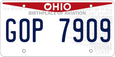 OH license plate GOP7909