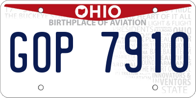 OH license plate GOP7910