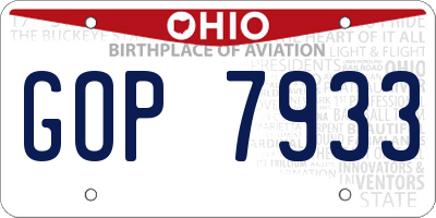 OH license plate GOP7933