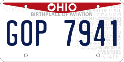 OH license plate GOP7941