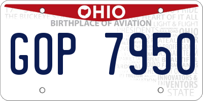 OH license plate GOP7950