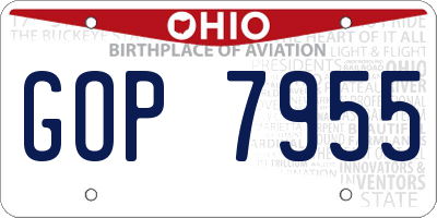 OH license plate GOP7955