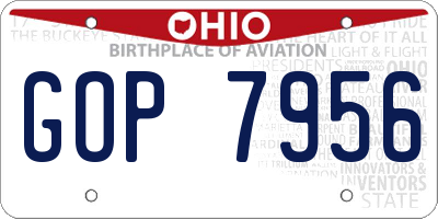 OH license plate GOP7956
