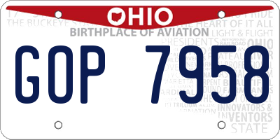 OH license plate GOP7958