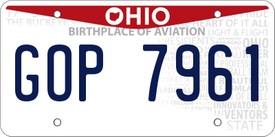 OH license plate GOP7961