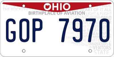 OH license plate GOP7970
