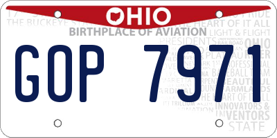 OH license plate GOP7971