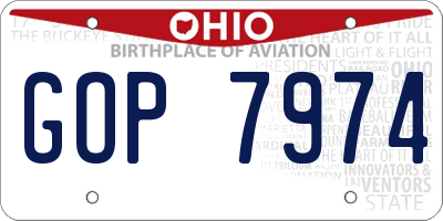 OH license plate GOP7974