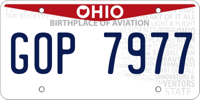 OH license plate GOP7977