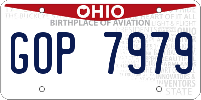 OH license plate GOP7979