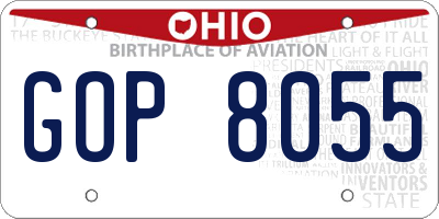 OH license plate GOP8055