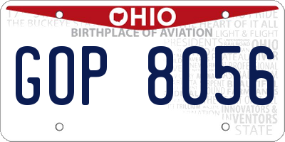 OH license plate GOP8056