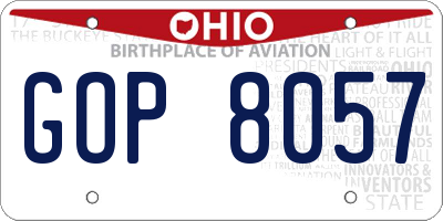 OH license plate GOP8057