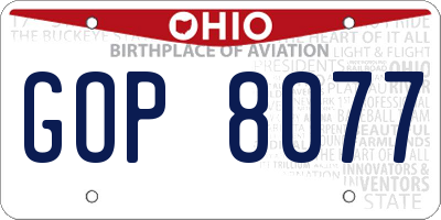 OH license plate GOP8077