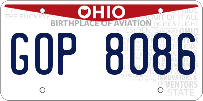 OH license plate GOP8086