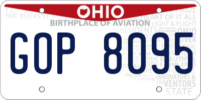 OH license plate GOP8095