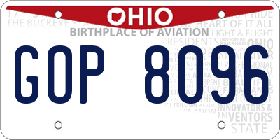 OH license plate GOP8096