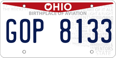 OH license plate GOP8133