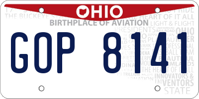 OH license plate GOP8141