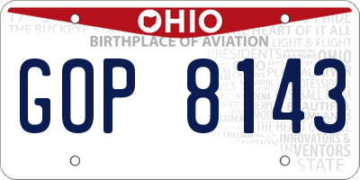 OH license plate GOP8143