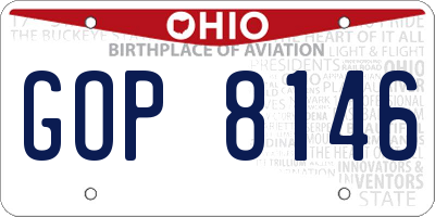 OH license plate GOP8146