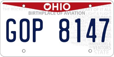 OH license plate GOP8147