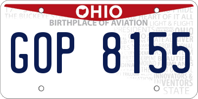 OH license plate GOP8155
