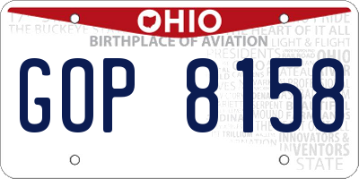 OH license plate GOP8158