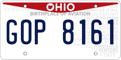 OH license plate GOP8161