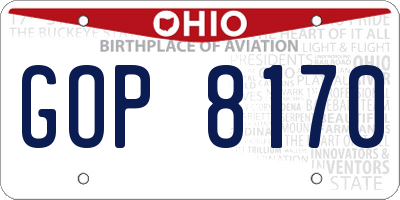 OH license plate GOP8170