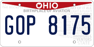 OH license plate GOP8175