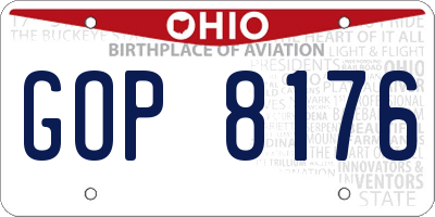 OH license plate GOP8176
