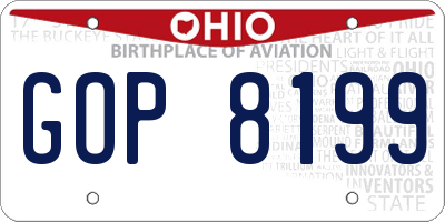 OH license plate GOP8199