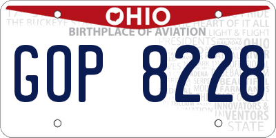 OH license plate GOP8228
