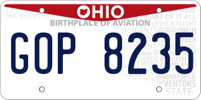 OH license plate GOP8235
