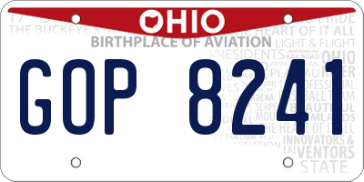 OH license plate GOP8241