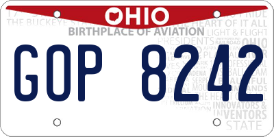 OH license plate GOP8242