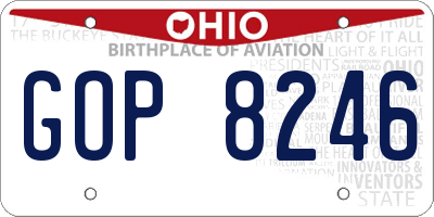 OH license plate GOP8246