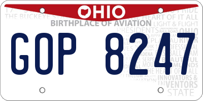OH license plate GOP8247