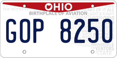 OH license plate GOP8250