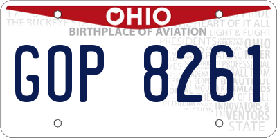 OH license plate GOP8261