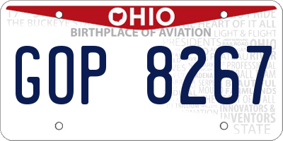 OH license plate GOP8267
