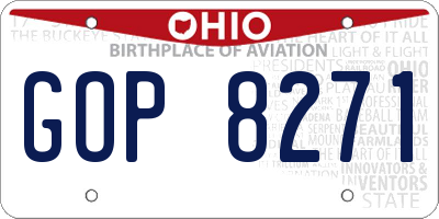 OH license plate GOP8271