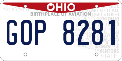 OH license plate GOP8281