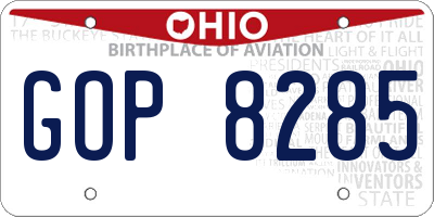OH license plate GOP8285