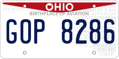 OH license plate GOP8286