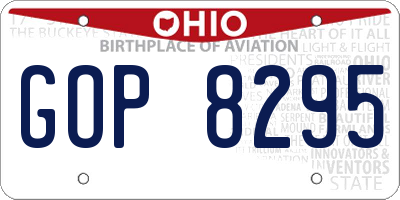 OH license plate GOP8295
