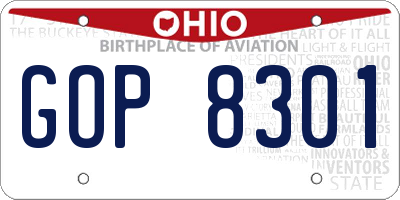 OH license plate GOP8301
