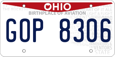 OH license plate GOP8306