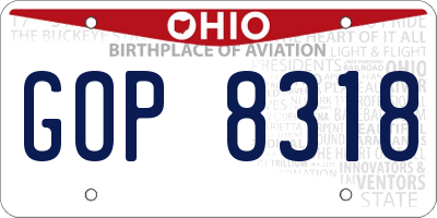 OH license plate GOP8318